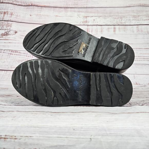 Michael KORS Rain Boots Iconic Logo Charm Sz 7 Pull on Rubber Waterproof Outdoor - Picture 6 of 9